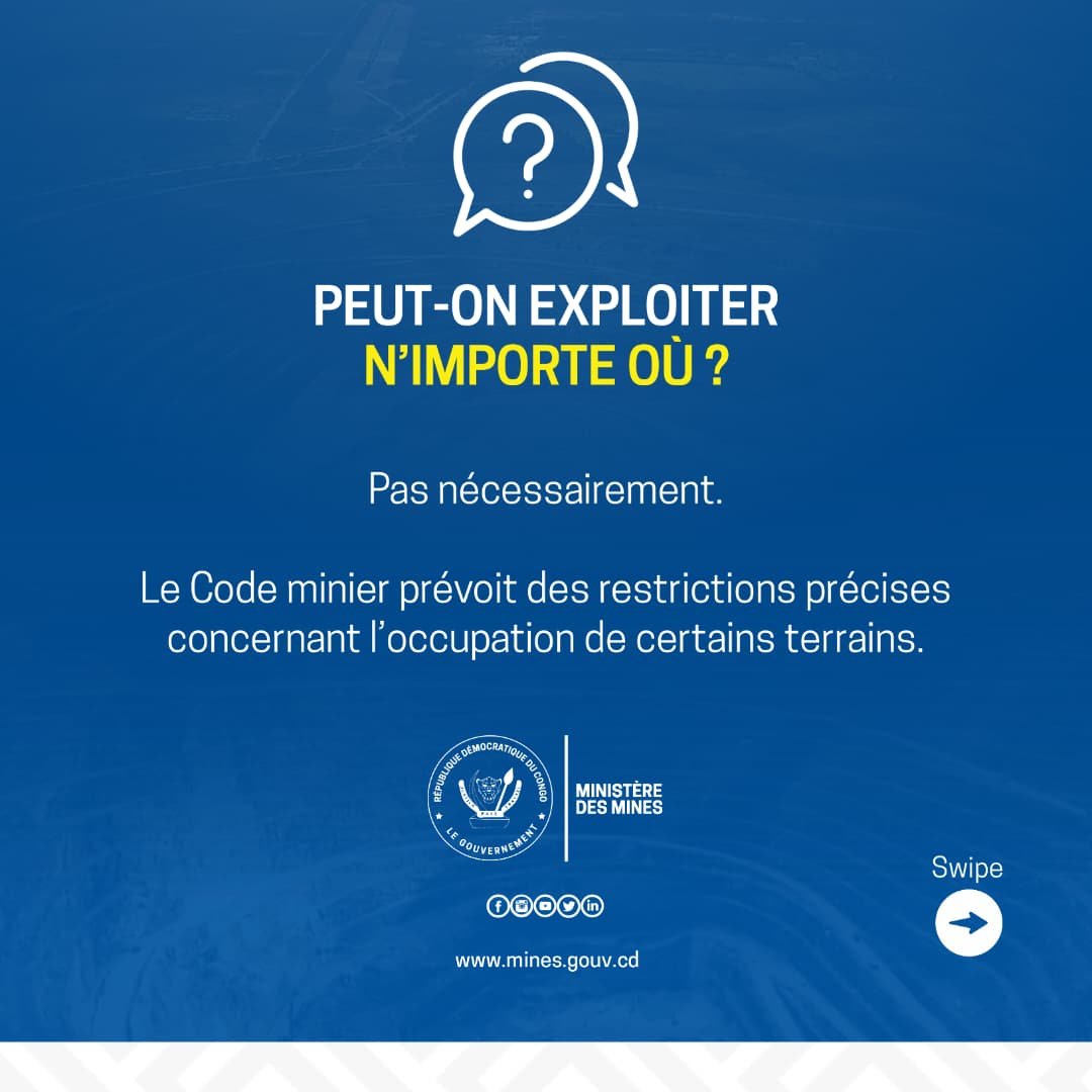 Code minier : le ministère des Mines rappelle les restrictions liées à l’occupation de certains terrains