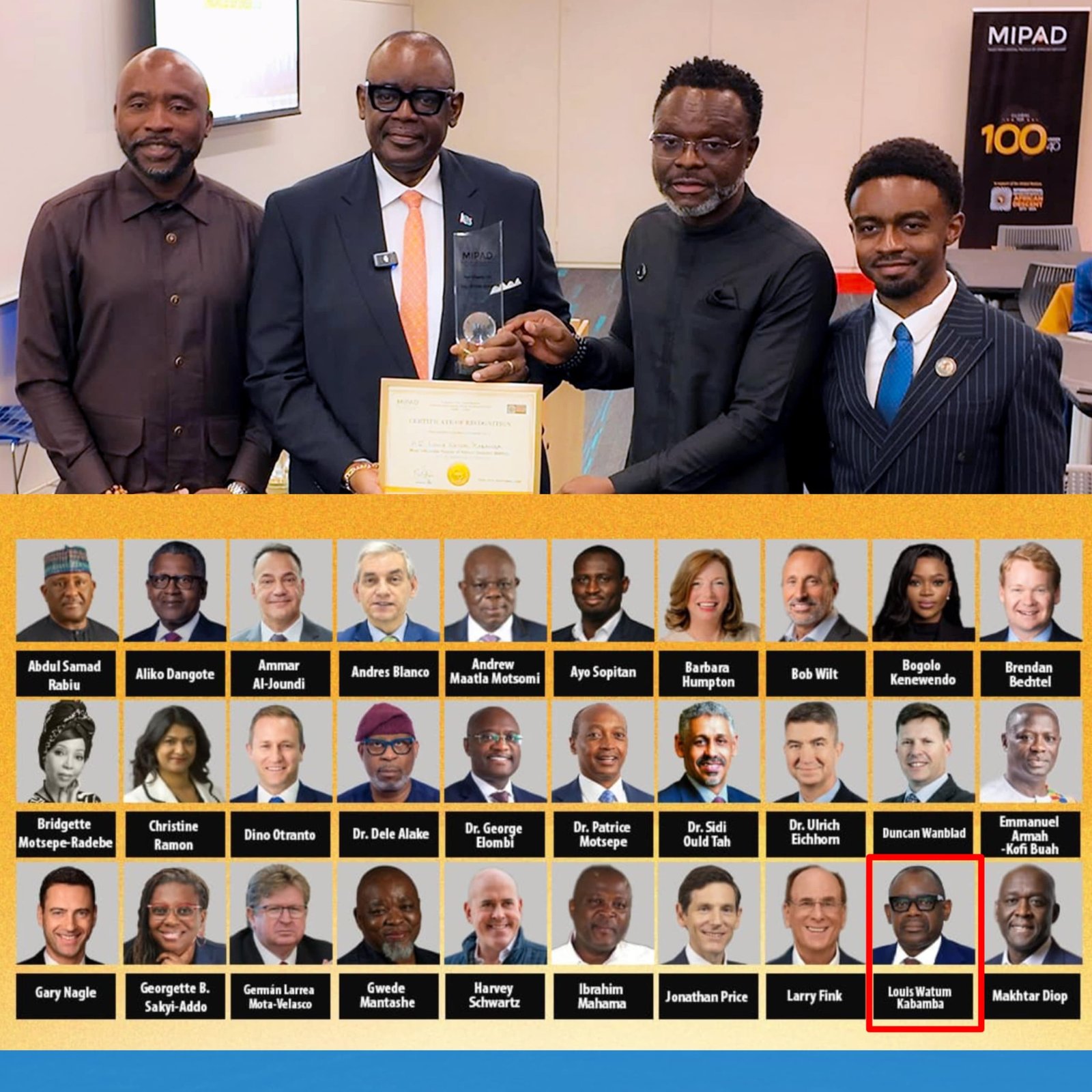 🚨🚨 *MIPAD 2026 : LOUIS WATUM KABAMBA PARMI LES 50 PERSONNALITÉS LES PLUS INFLUENTES AU MONDE DANS LE SECTEUR MINIER* 